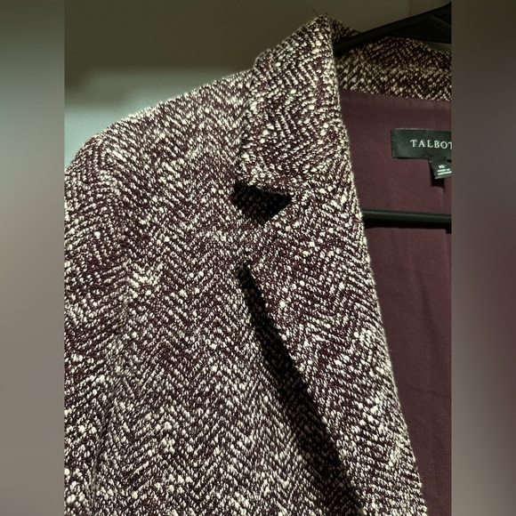 Talbots -  Deep Maroon & Cream Speckled Blazer (Size 10) - Picture 5 of 11